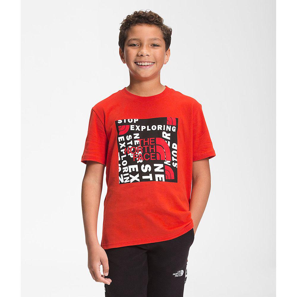The North Face Κοντό μανίκι Graphic Αγόρια T Shirt - Κοκκινα / Μαυρα (PADE26853)